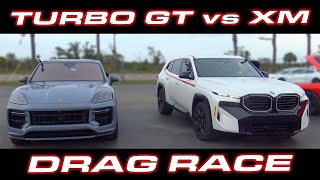 800 HP BMW XM Label Red vs Porsche Cayenne Turbo GT 14 Mile DRAG RACE [upl. by Yeoz]