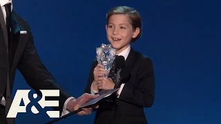 Jacob Tremblay Wins Best Young ActorActress  2016 Critics Choice Awards  AampE [upl. by Austina]