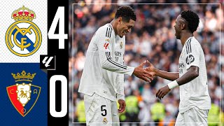 HIGHLIGHTS  Real Madrid 40 Osasuna  LaLiga 202425 [upl. by Pani767]