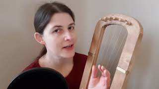 Grimmer  old Danish folk song on Anglo Saxon Lyre  Harp Hamradun Cover [upl. by Tichon672]