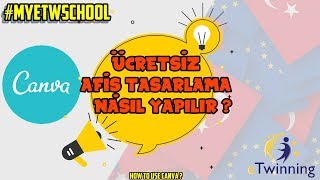 eTwinning Ücretsiz afiş  poster  sunum yapma  Canva programı Kullanım [upl. by Einahteb784]