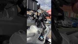 Installing a quad lock mount dampener and case on any motorcycle [upl. by Anwahsed560]