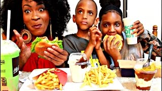 MUKBANG MCDONALDS WITH THE KIDS EATING SHOW YUMMYBITESTV [upl. by Ahtiekal]