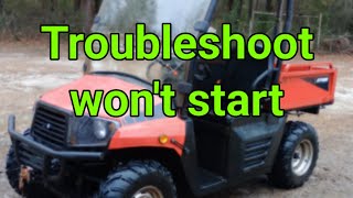 How to troubleshoot a gas engine that wont start ATV side by side Coleman UT400how to side by side [upl. by Annaul]