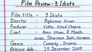 Film review 3 Idiots  Film review writing on 3 Idiots  Movie review writing in english [upl. by Donavon204]