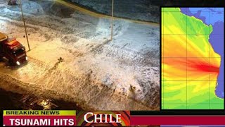 M 83 Earthquake Chile  Tsunami Hits Coast  Sep 16 2015 [upl. by Fendig]