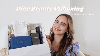 Dior Beauty Unboxing Platinum loyalty status free gifts exclusive holiday lipstick makeup  more [upl. by Edmon]