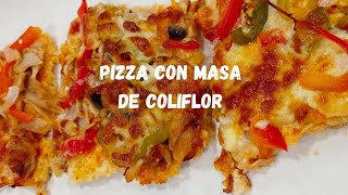 Pizza con masa de coliflor [upl. by Anahpets]