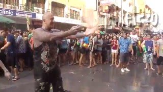 Songkran Street Fight on Khao San Road Bangkok Thailand [upl. by Ainadi]