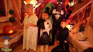 Deion Trick or Treats in his house with Granny and Piggy  Deion’s Playtime Skit [upl. by Aicelet]