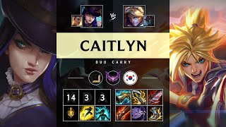 Caitlyn ADC vs Ezreal Legendary  KR Master Patch 1424 [upl. by Meakem743]