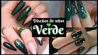 DISEÑOS DE UÑAS VERDE 💚 2023 24 uñasentendencia uñasdecoradas diseñosdeuñas nailsgreed acrylic [upl. by Cynar]