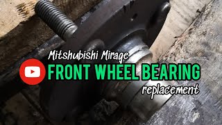 Front wheel bearing replace Mitshubishi mirage 12 auto [upl. by Haraf]