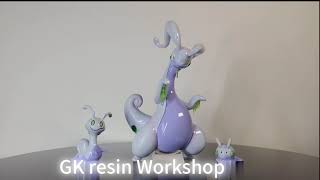 Goomy is so cute Sharing my own printed and sculpted resin statues of Goomy Sliggoo and Goodra [upl. by Ayotnahs]