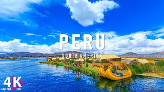 FLYING OVER PERU 4K  Relaxing Music With Beautiful Natural Landscape  Amazing Nature [upl. by Walli]