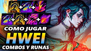 GUIA AVANZADA DE HWEI  COMBOS RUNAS BUILD  LEAGUE OF LEGENDS [upl. by Llemhar]