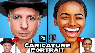 Photoshop Create a Cartoon CARICATURE Portrait [upl. by Blisse216]