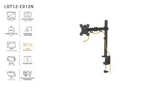 Ergox EALDT12C012 Double Joint Single Monitor Arm Desk Mount [upl. by Drofnelg]