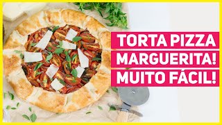 TORTA PIZZA SEM PRECISAR DE FORMA MUITO FÁCIL  Galette Salgada Marguerita  Receitas de Minuto 563 [upl. by Pachton]