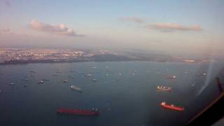 approach and landing runway 02L changi intl airport ils airbus cockpit view [upl. by Soilissav]