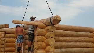 Montage eines HolzhausesBlockhausesNaturstammhaus Planung in Deutschland Produktion in Russland [upl. by Crystie]