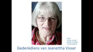 NG Kerk Vredendal  Gedenkdiens van Jeanettha Visser [upl. by Paulina603]