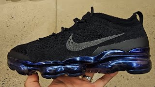 Nike Air VaporMax 2023 Flyknit Iridescent Black 4K POV  Don Alpha SKU FD3148001 [upl. by Wieche]