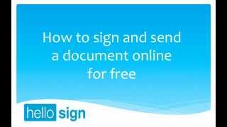 HelloSign Sign and send a document for free Paperless Method [upl. by Jsandye]