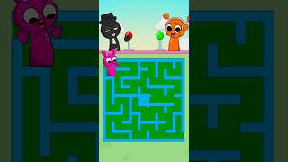 New Maze Challenge Who Can Beat With Oren vs Black  Incredibox Sprunki animation [upl. by Iahk]