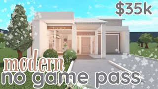 35k NO GAME PASS modern home  bloxburg build [upl. by Enomrej]