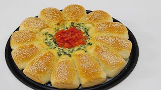 Pogaca so spanakj i sirenje  Погача со спанаќ и сирење  Bread with spinach and cheese [upl. by Jeffry]