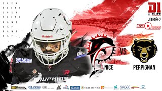 Dauphins de Nice vs Grizzlys Catalans – Championnat de France Elite Journée 2 – Football Américain [upl. by Griff998]