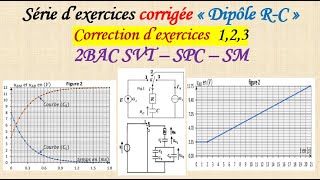 Série dexercice corrigée 3 dipôle RC correction des exercices 123 pour 2 BAC SVT SPC SM [upl. by Irfan]