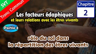 TC SVT  Chap 2 Les Facteurs édaphiques  part 3 rôle du sol dans la répartition des êtres vivants [upl. by Ervine]