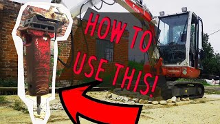 How to use a PECKERBREAKER on a MINI DIGGER  TAKEUCHI TB230 [upl. by Ricardo]