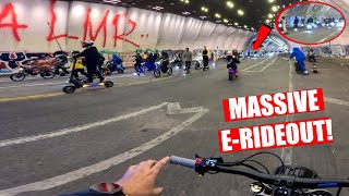 MASSIVE EBike Rideout In Streets of LA 100 riders [upl. by Rufe]