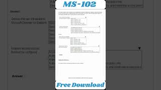 Microsoft MS102 Exam Dumps  Microsoft 365 Administrator [upl. by Ellenid]