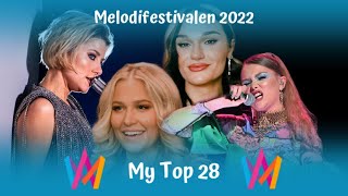 Melodifestivalen 2022  My Top 28 [upl. by Rozek]