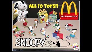 MCDONALDS SNOOPY Happy Meal Toys March 2018 All 10 Toys [upl. by Arrim]