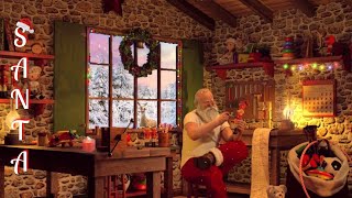 SANTAS WORKSHOP AMBIENCE 🎅🏻❄️🔥 Workshop Sounds with Crackling Fire Arctic Wind Christmas Music [upl. by Ecirbaf467]