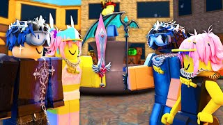 SWAPPING OUTFITS With MM2 YOUTUBERS FUNNY MOMENTS [upl. by Taub]