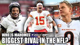 WHO IS PATRICK MAHOMES BIGGEST RIVAL 👀 Joe Burrow Lamar Jackson or Josh Allen  greeny [upl. by Elleahcim]