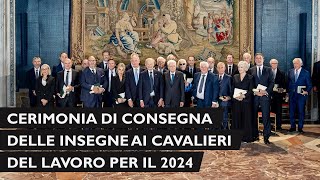 Mattarella alla cerimonia di consegna delle insegne di Cavaliere dell’Ordine “Al Merito del Lavoro” [upl. by Halueb]