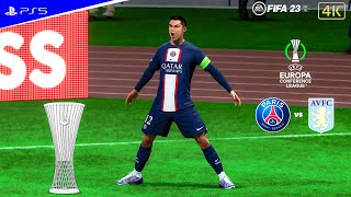 FIFA 23  Ronaldo at PSG  PSG VS Aston Villa  Europa Conference League Final  PS5 Gameplay 4K60 [upl. by Pears]