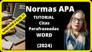 👉 Word  Citas parafraseadas APA 7 ¡Domina el arte de parafrasear y citar 2024 [upl. by Sommer]