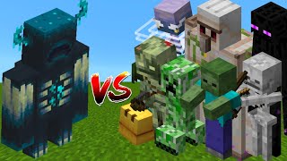 Warden vs Every Mob in Minecraft Minecraft 121 Update  Warden vs All Mobs [upl. by Shuman]