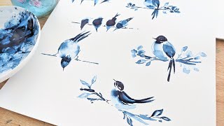 Watercolor Birds for Beginners  a Step by Step Tutorial [upl. by Lenwood]