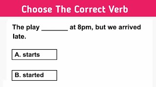 Choose The Correct Verb l English Grammar Quiz l Quiz Board [upl. by Araminta]