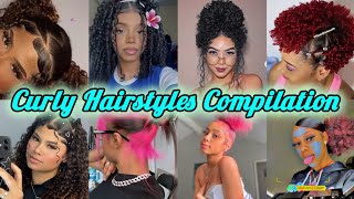 Easy 2024 💙🦋 Protective Hairstyles for natural hair🦋 viral tiktok edition curlyhairstyles [upl. by Ahsuoj]