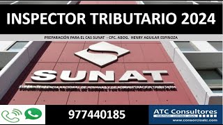 CAS SUNAT INSPECTOR TRIBUTARIO  CURSO DE TRIBUTACIÓN [upl. by Ancilin]